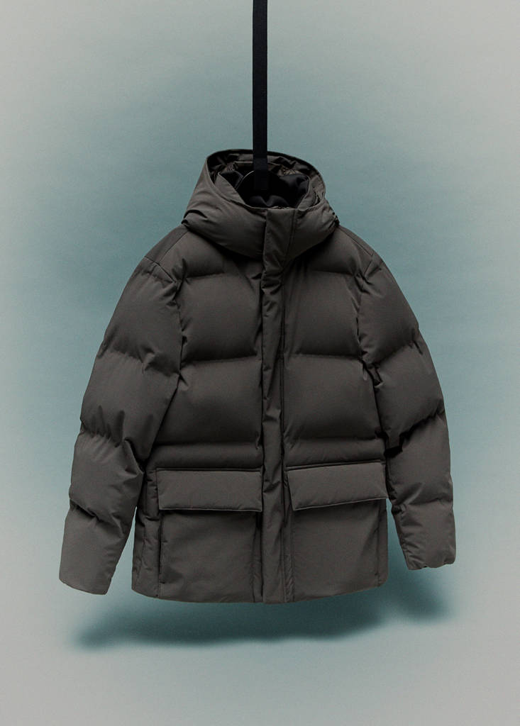 Quilted waterproof anorak — Medium Brown