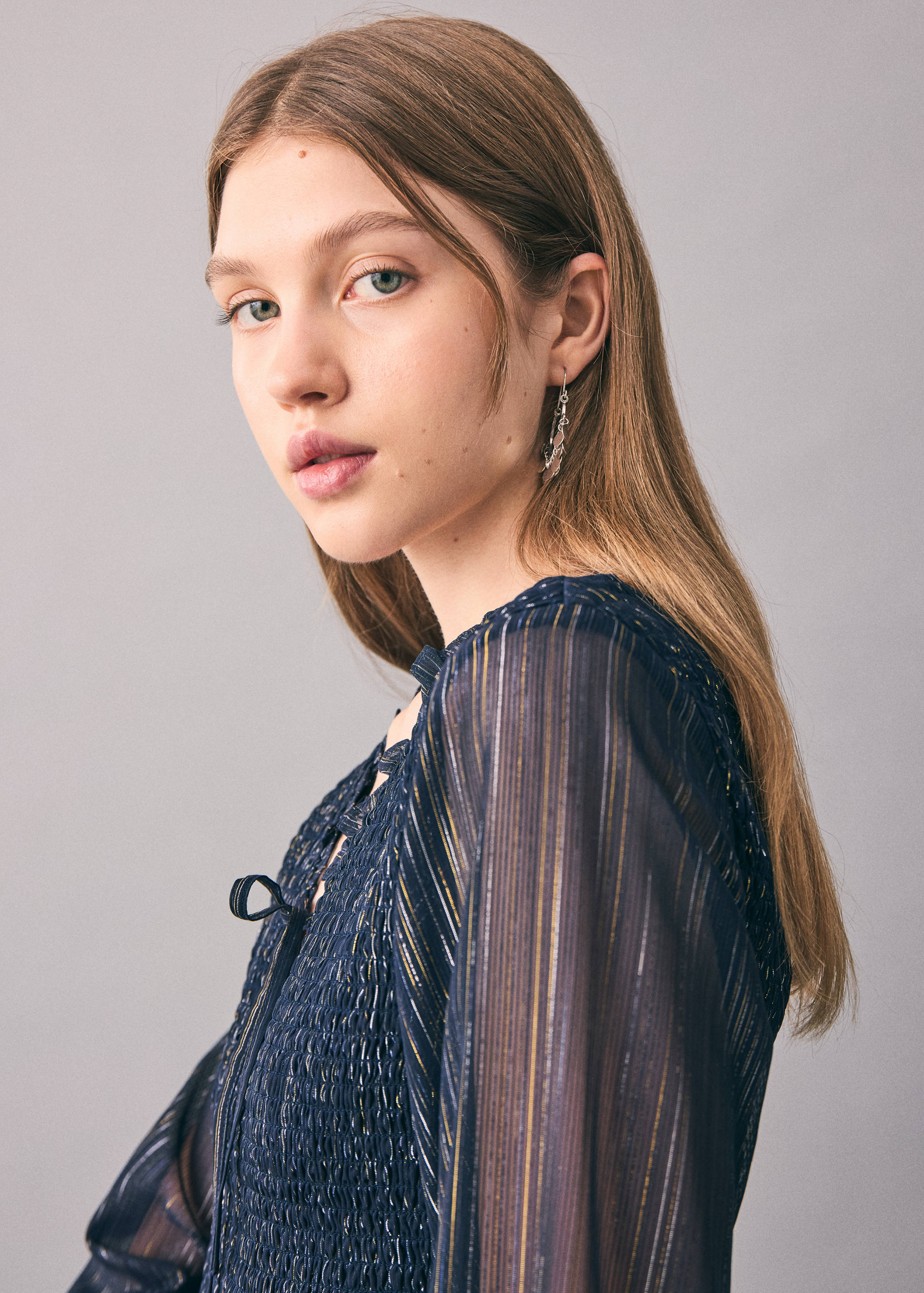 Blouse froncée rayures - Détail de l'article 1