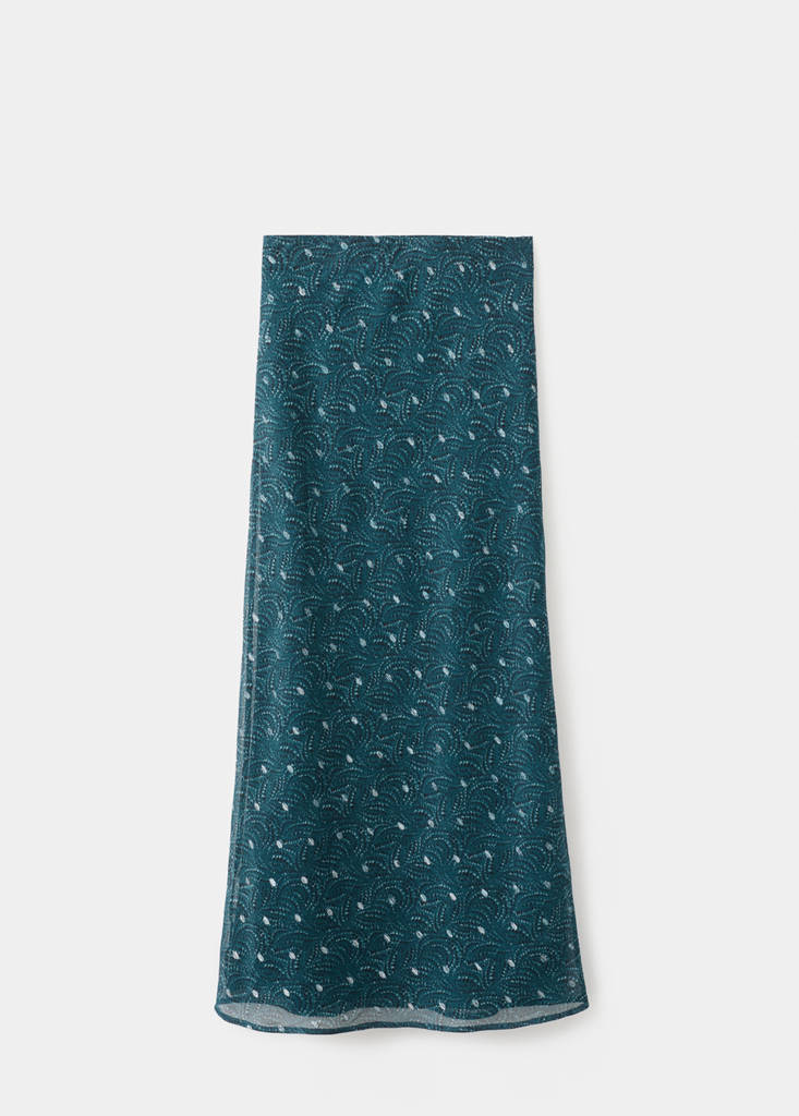 Long lurex skirt — Petrol Blue