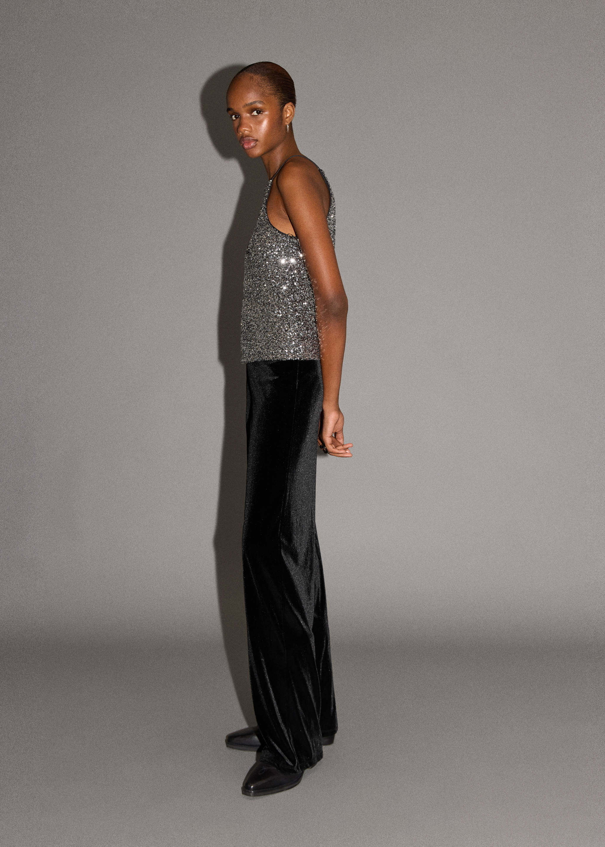 Straight velvet trousers - Medium plane