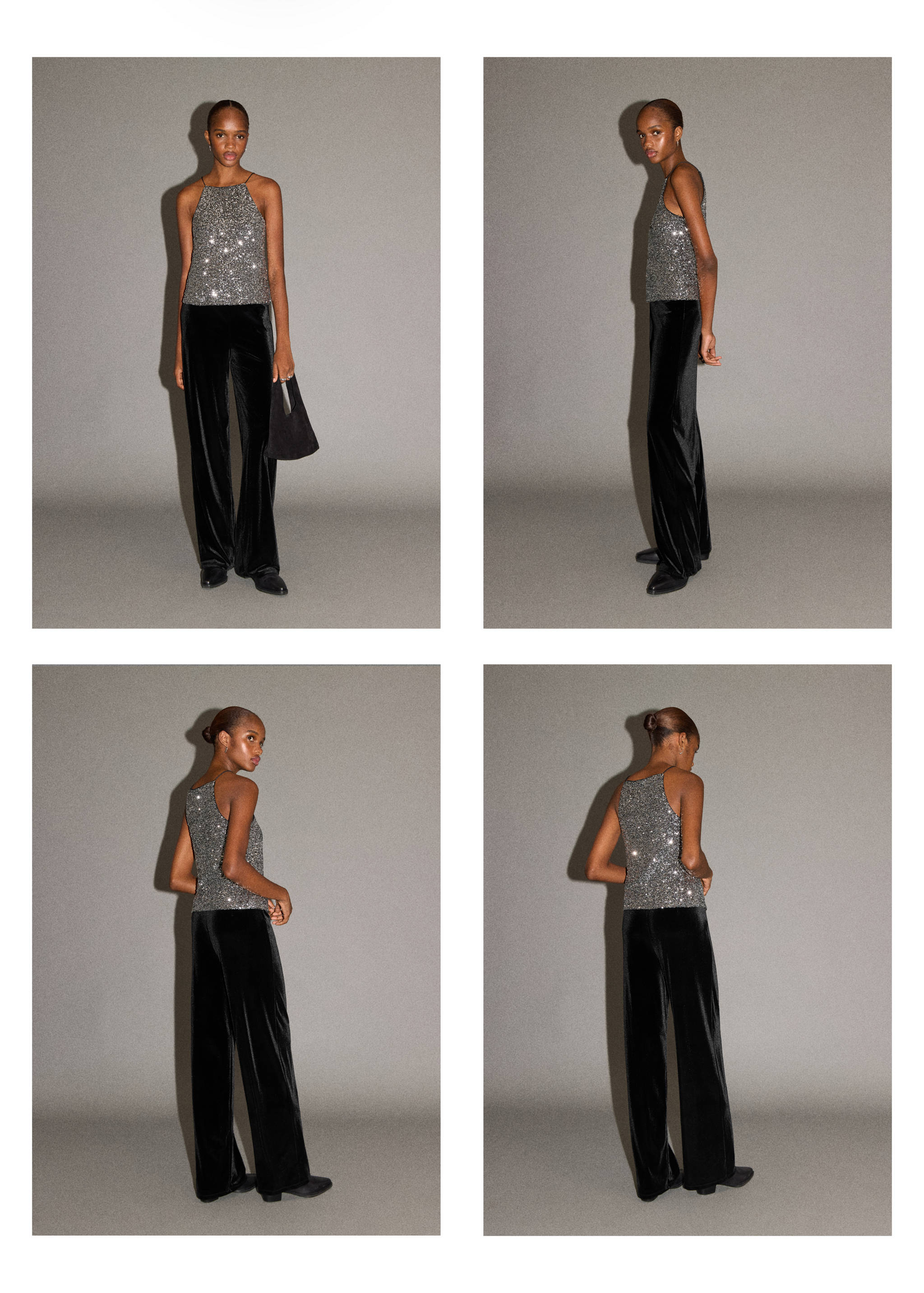 Straight velvet trousers - Details of the article 2