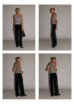Straight velvet trousers — Black 5