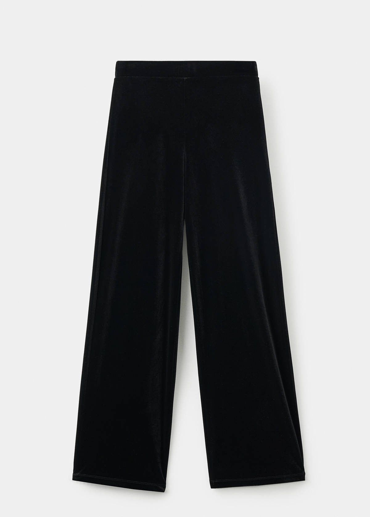 Straight velvet trousers — Black
