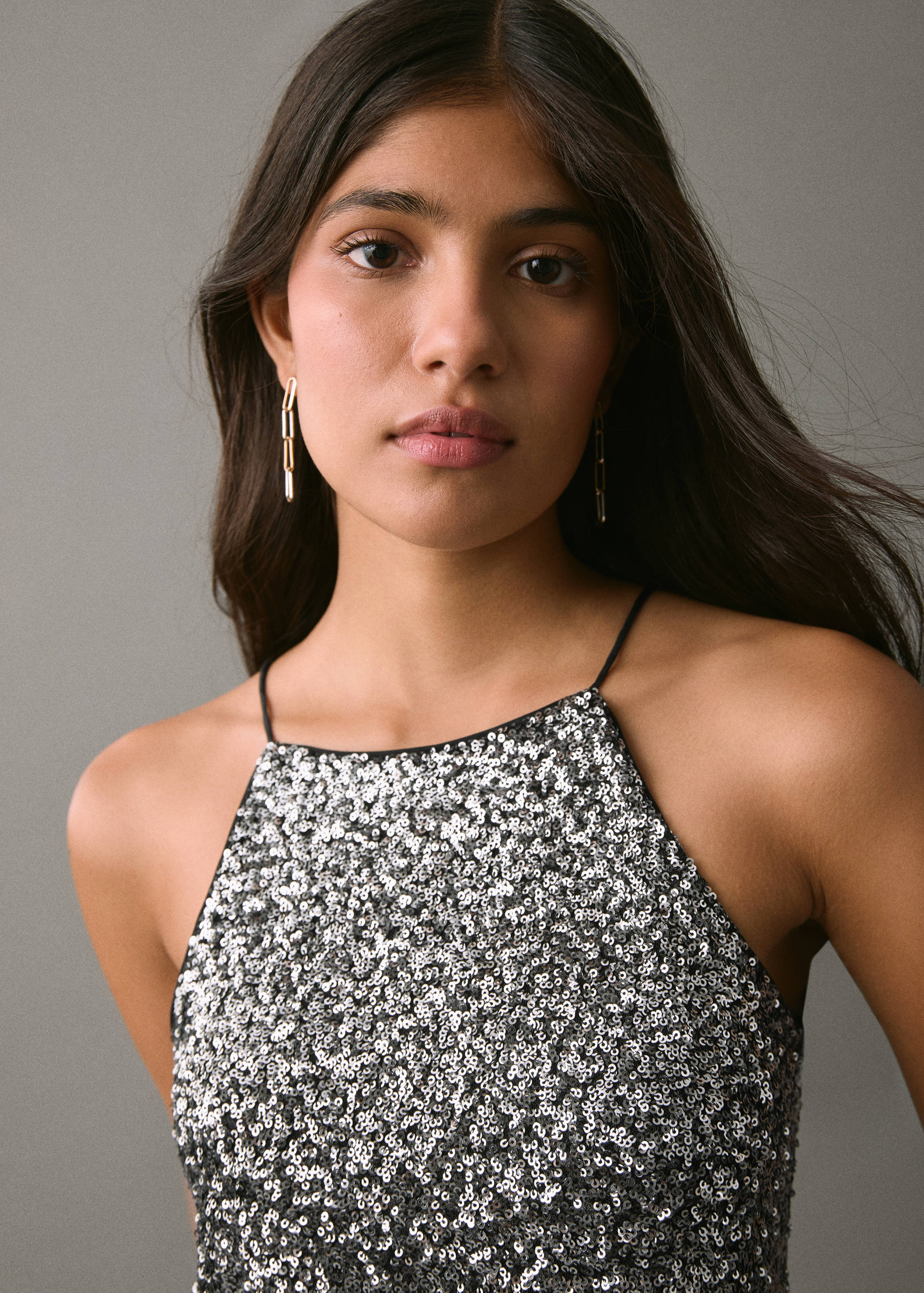 Sequined halter top - Details of the article 1