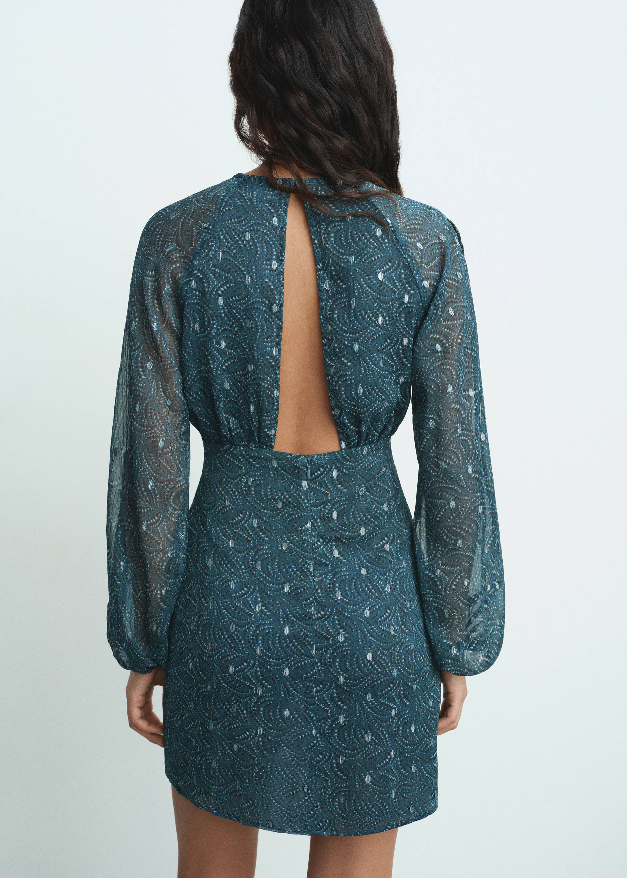 Printed dress with lurex cut-out - Reverse of the article