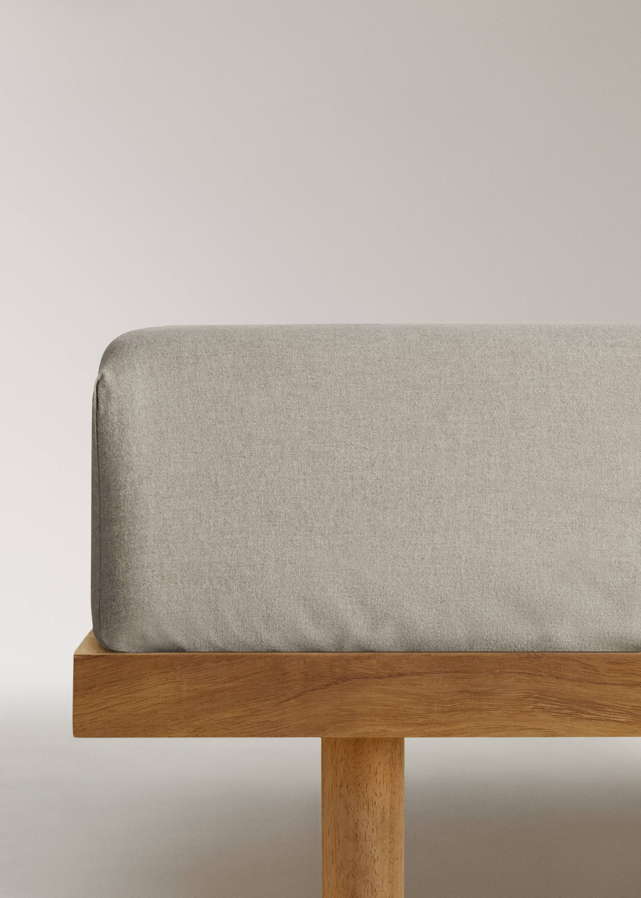 Flannel cotton melange-yarn fitted sheet for 150 cm bed - Article without model