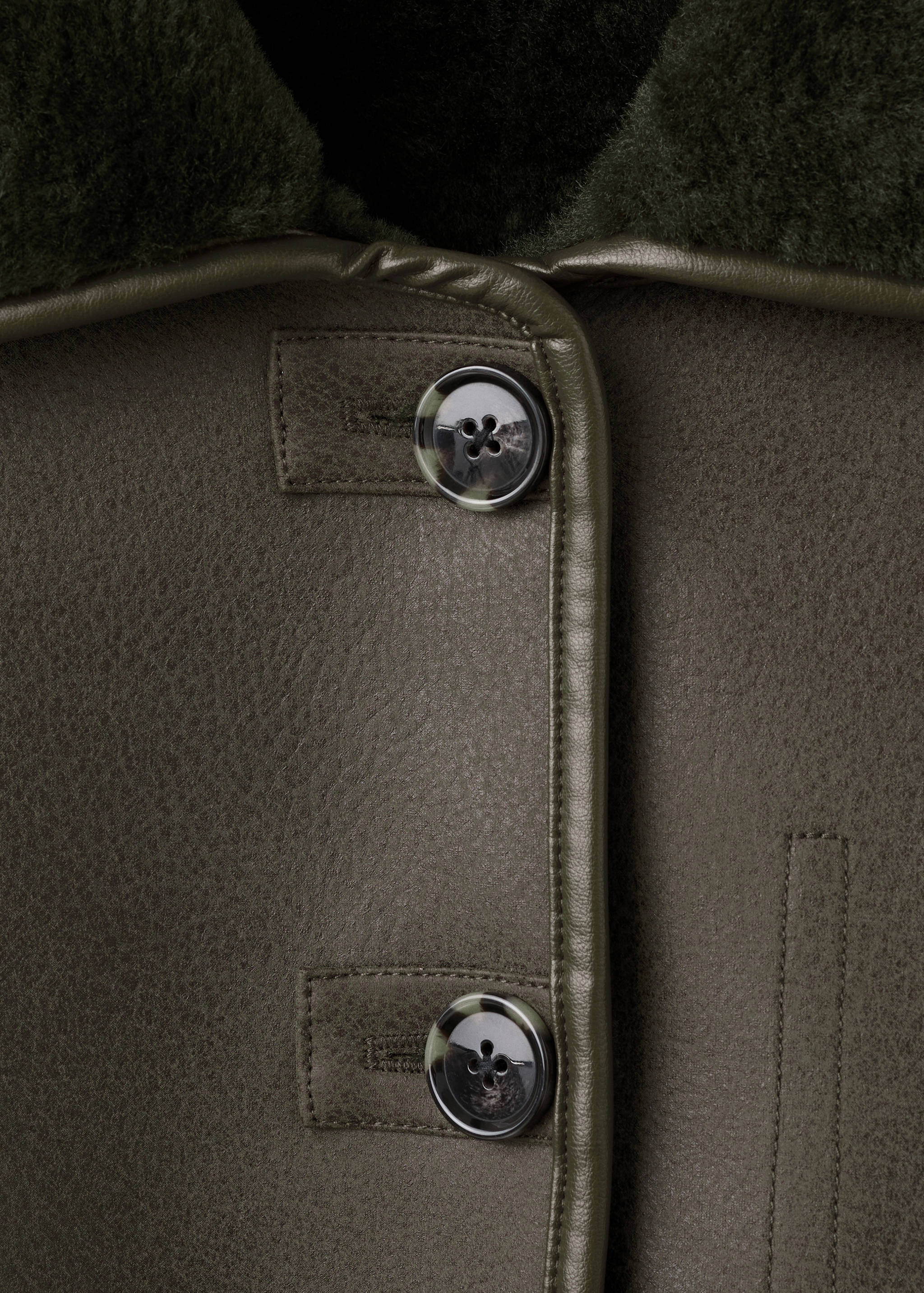 Faux-shearling leather-effect coat - Details of the article 8