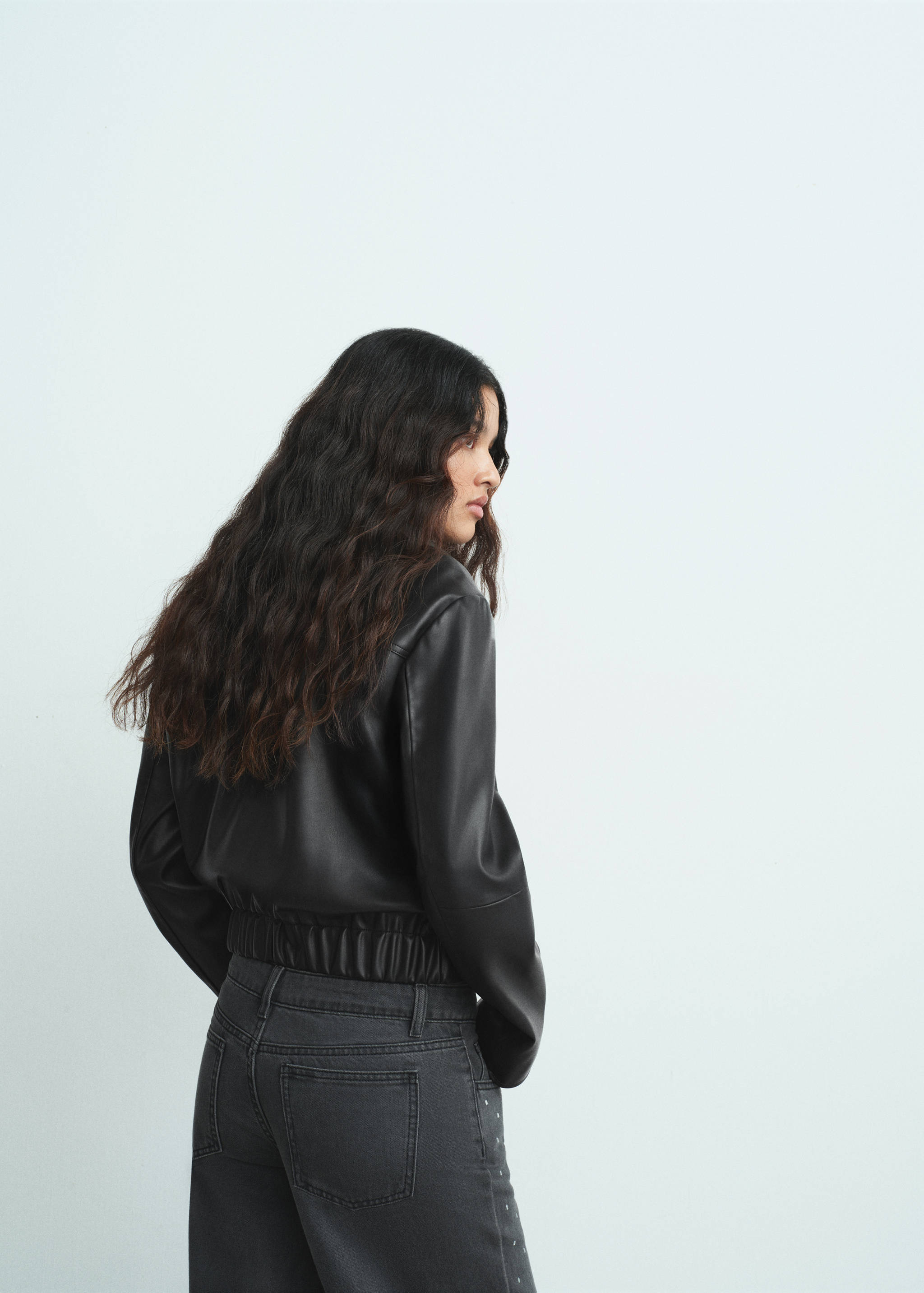 Faux-leather jacket - Reverse of the article