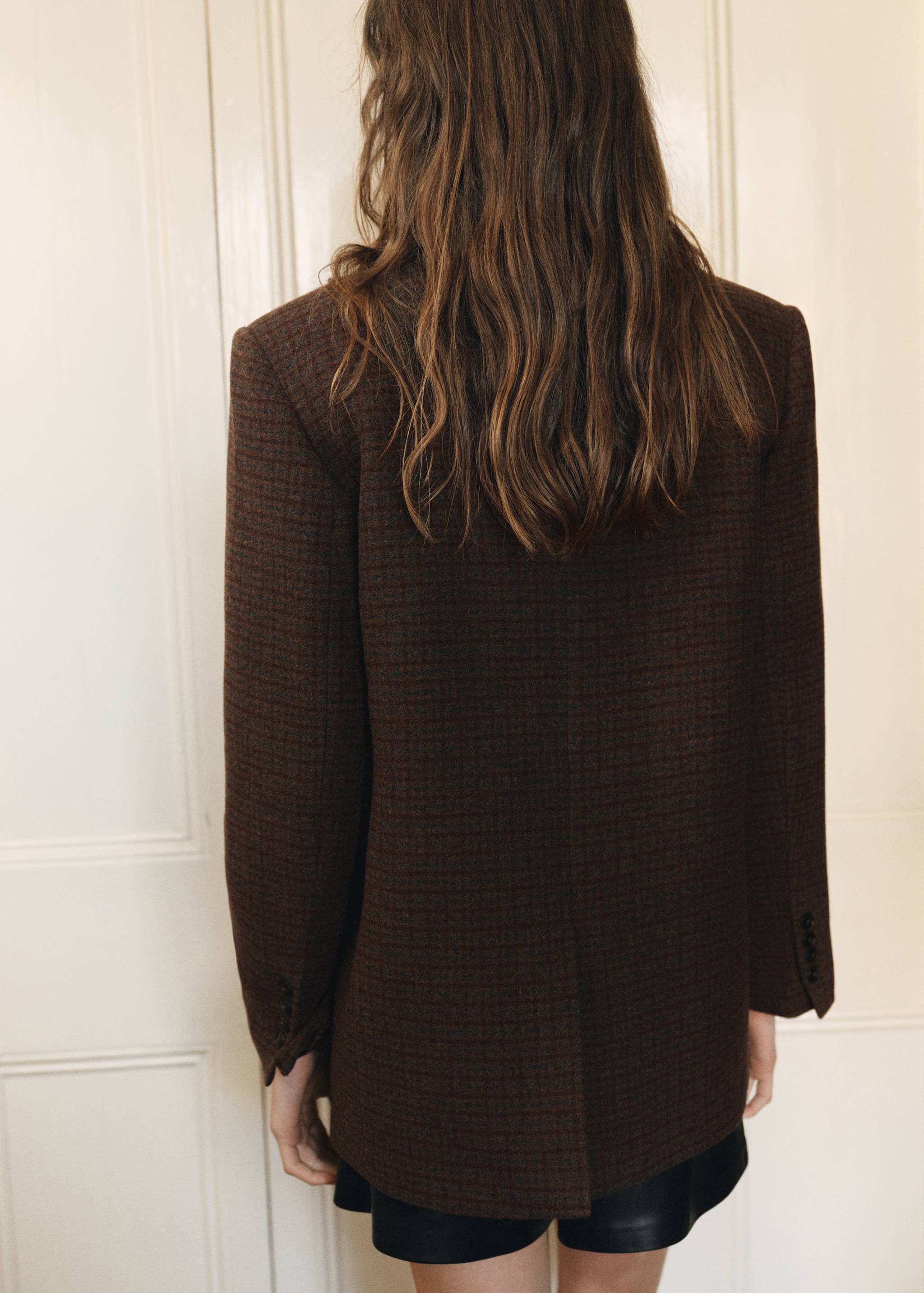Micro houndstooth wool blazer - Reverse of the article
