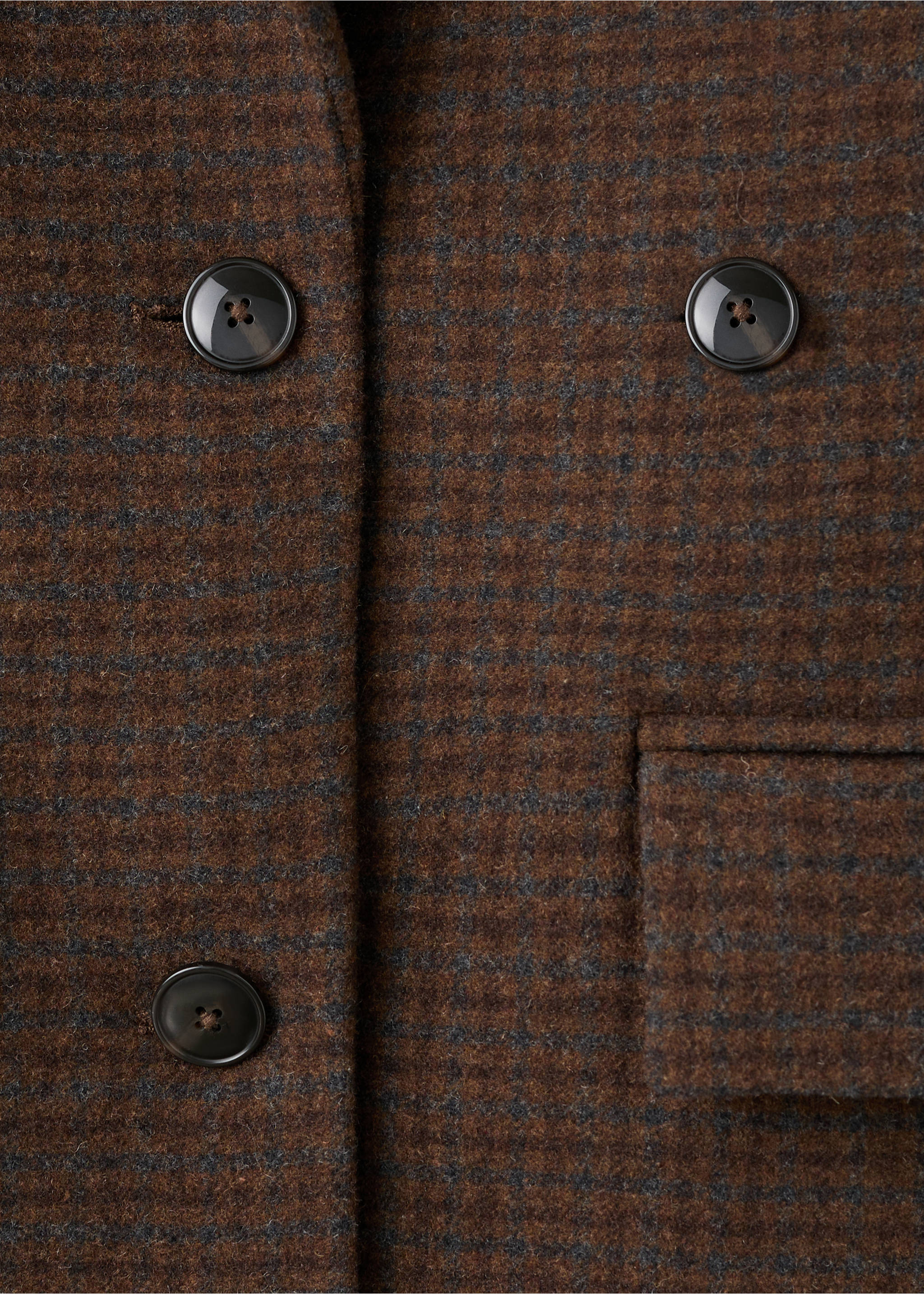 Micro houndstooth wool blazer - Details of the article 0, Medium Brown. Ref: 17058286-00.