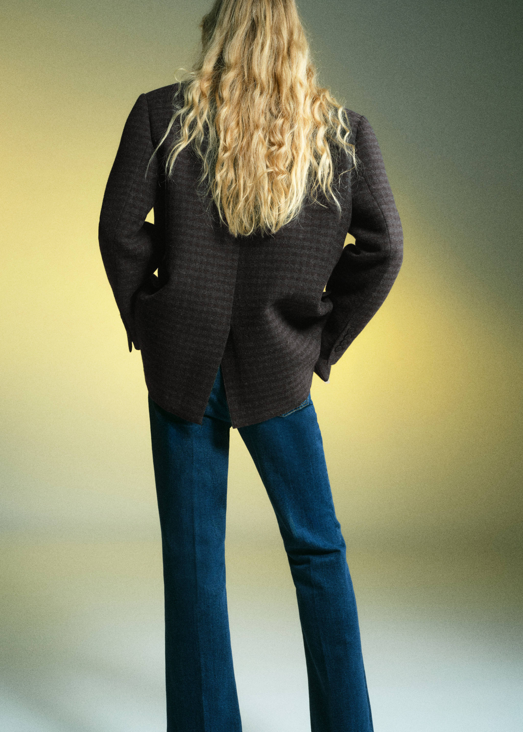 Blazer en laine micro pied-de-poule - Verso de l’article