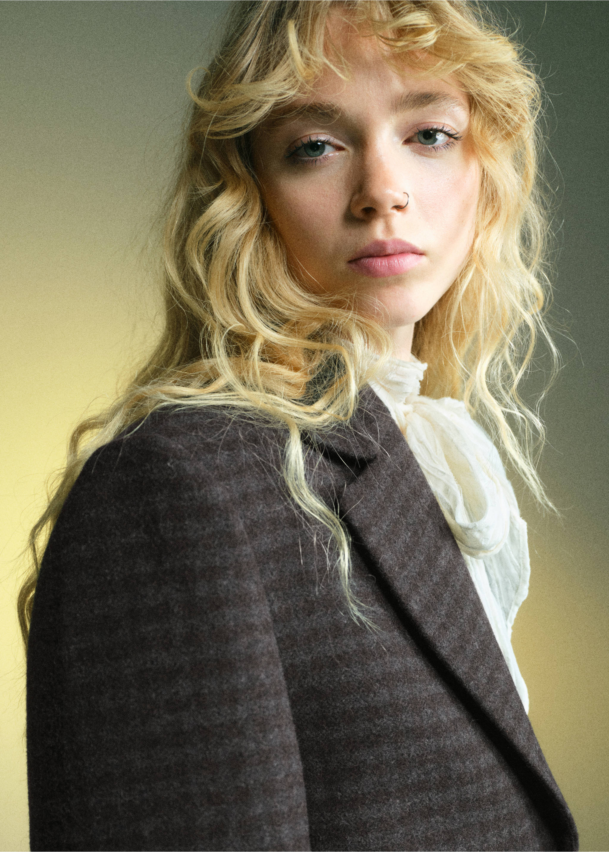 微型千鸟格羊毛西装外套 - null, 褐色. Ref: 17058286-00.