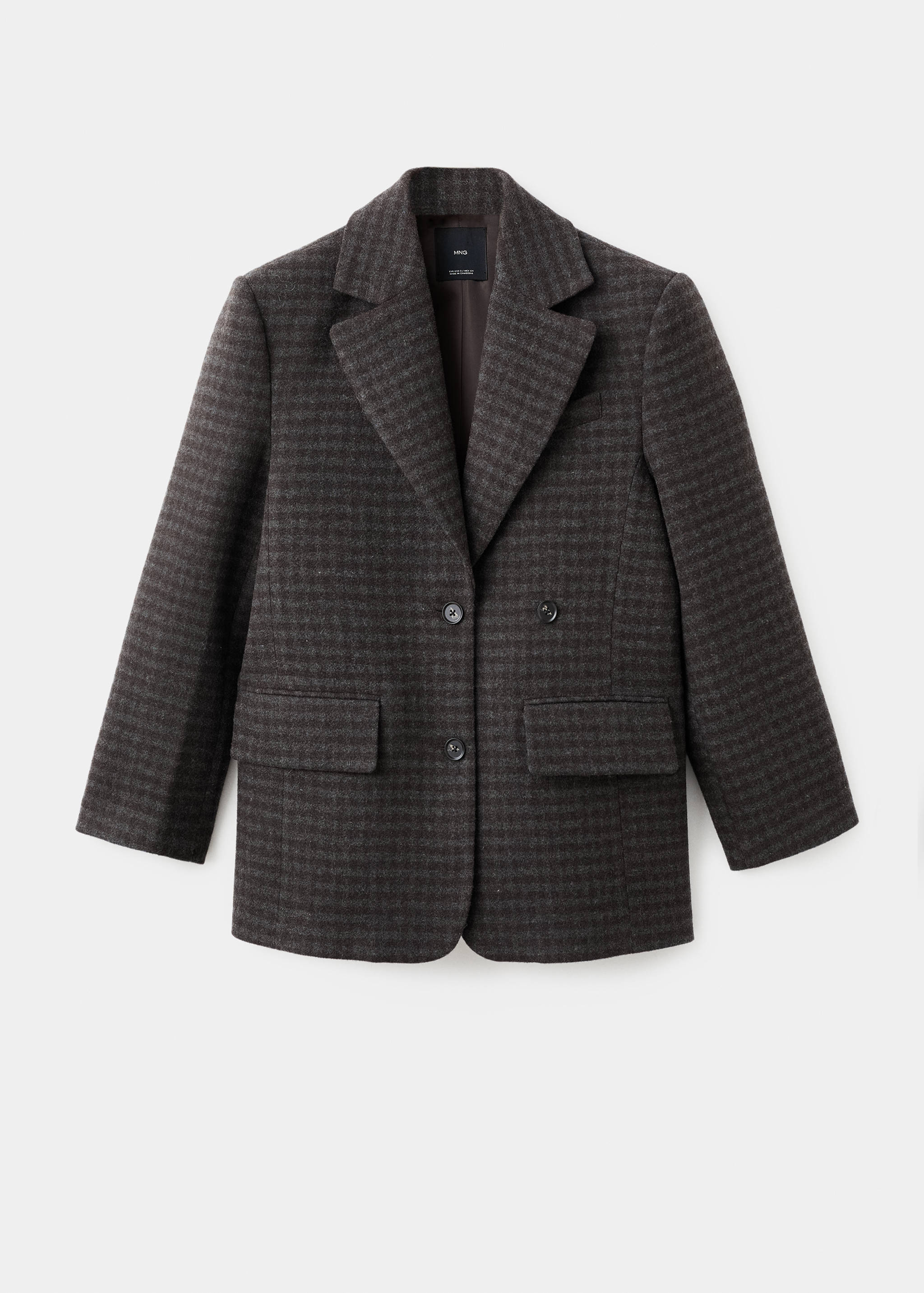 Blazer en laine micro pied-de-poule - Article sans modèle