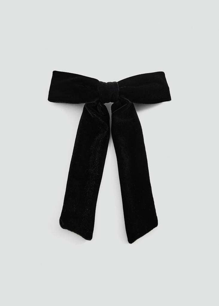 Velvet bow hairclip