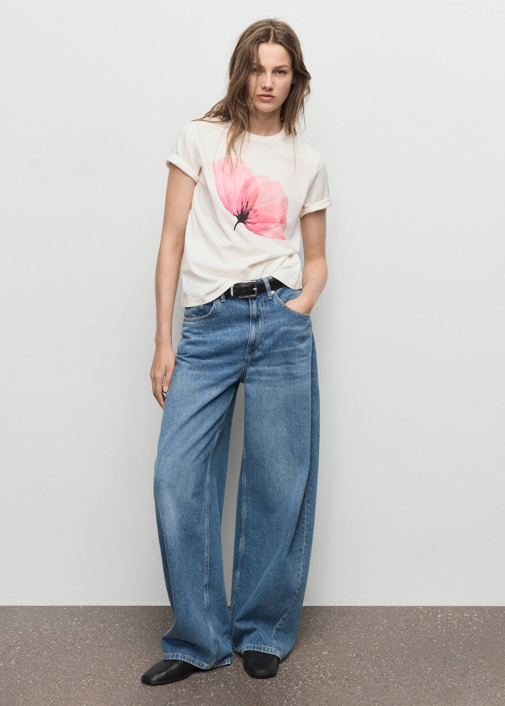 Μπλούζα βαμβακερή φλοράλ - Γενικό πλάνο