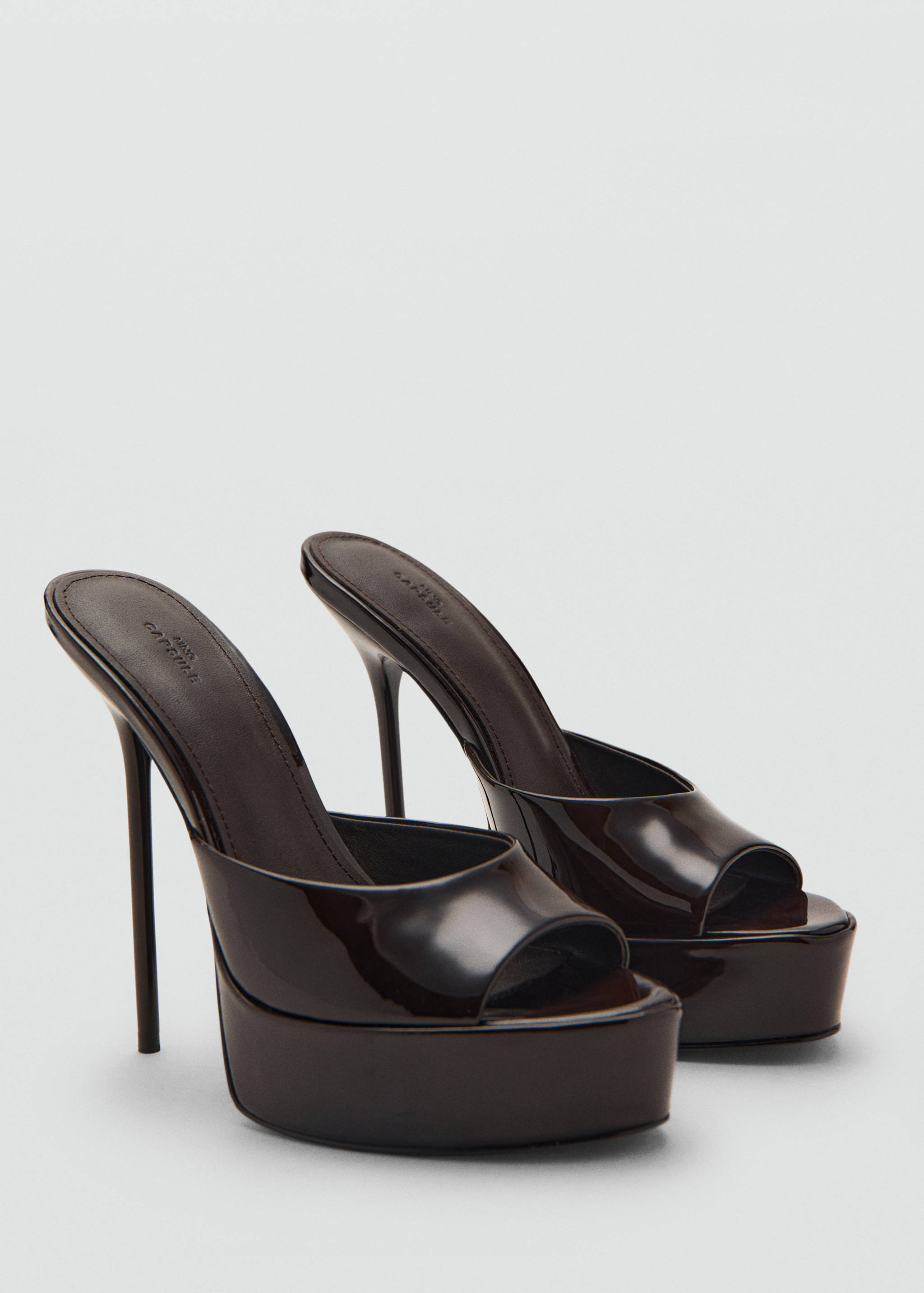 Leather platform-heeled sandals - Medium plane