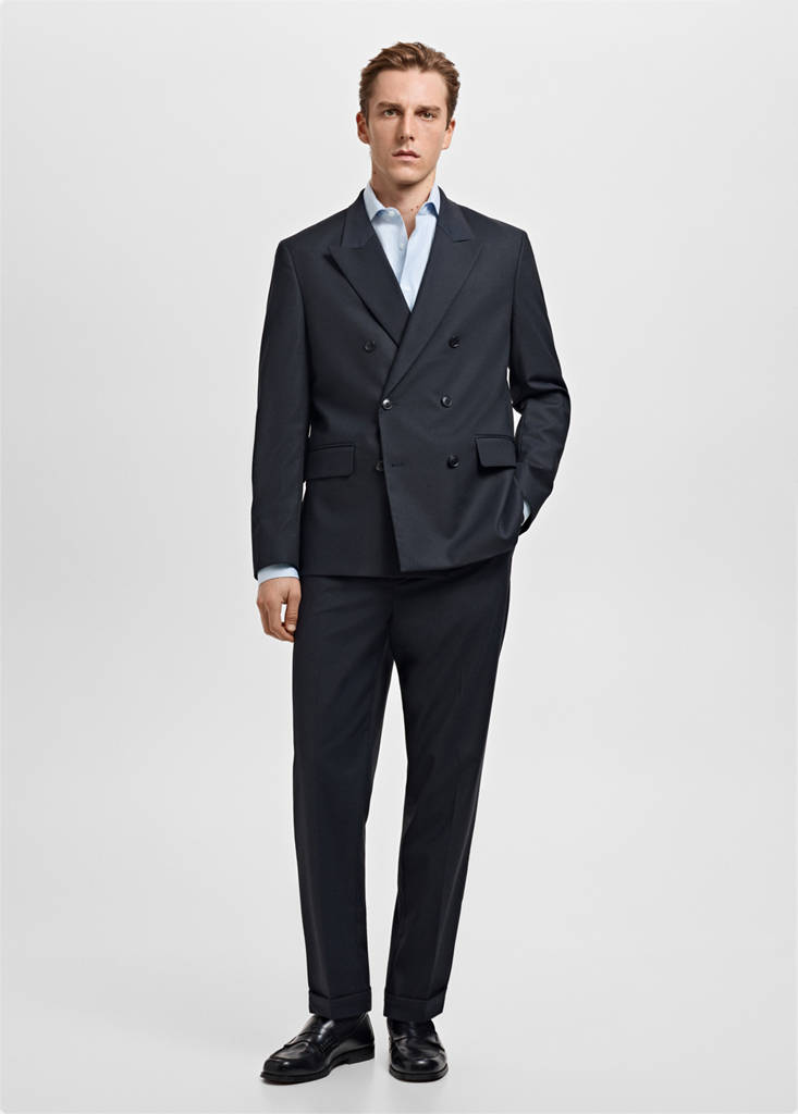 Slim-fit Giza cotton striped formal shirt — Sky Blue