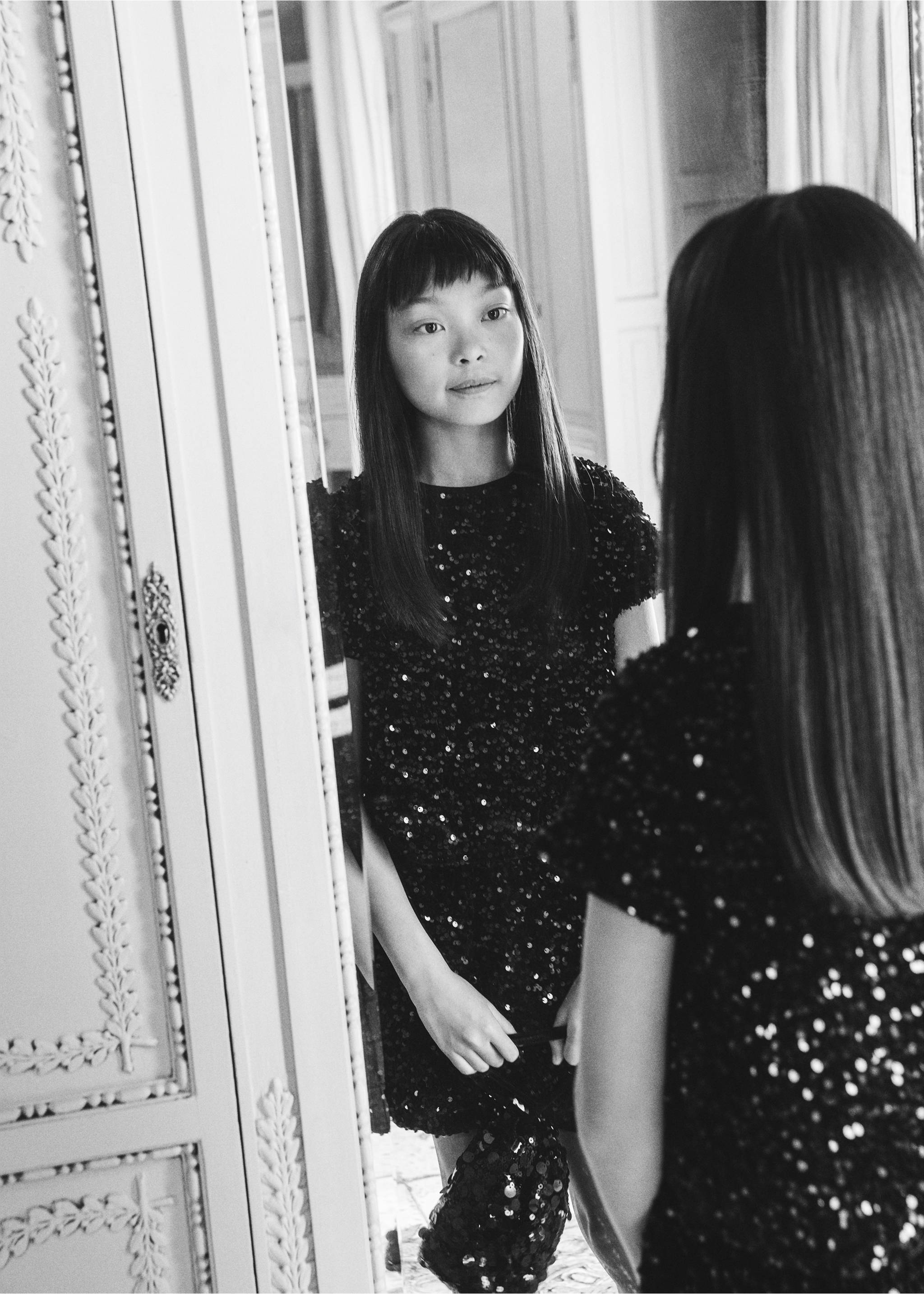 Sequined top - Details of the article 5, Black. Ref: 17059095-00.