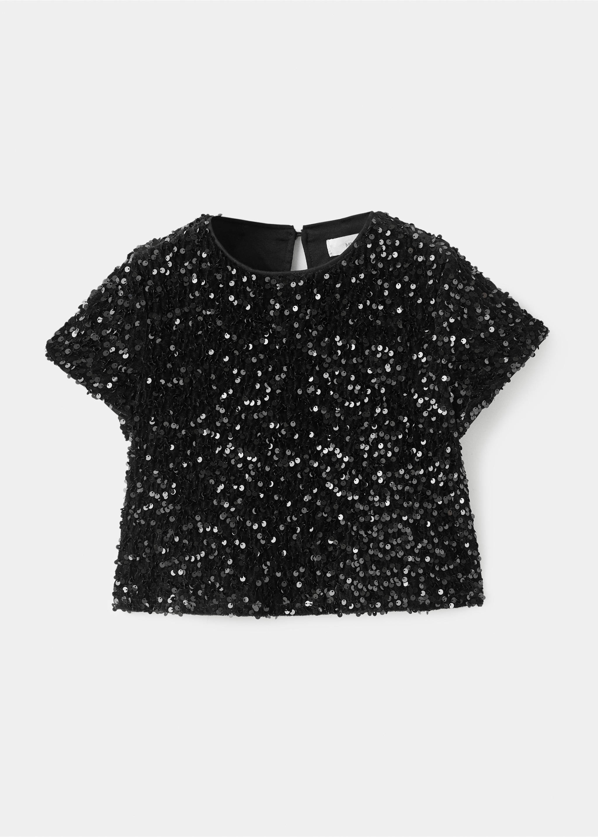Sequined top - Article without model, Black. Ref: 17059095-00.