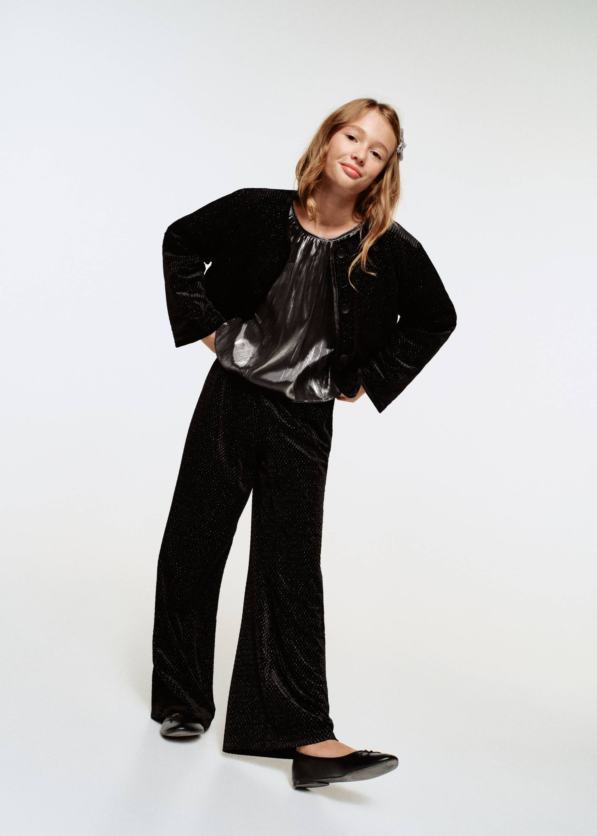 Lurex velvet trousers - Details of the article 1
