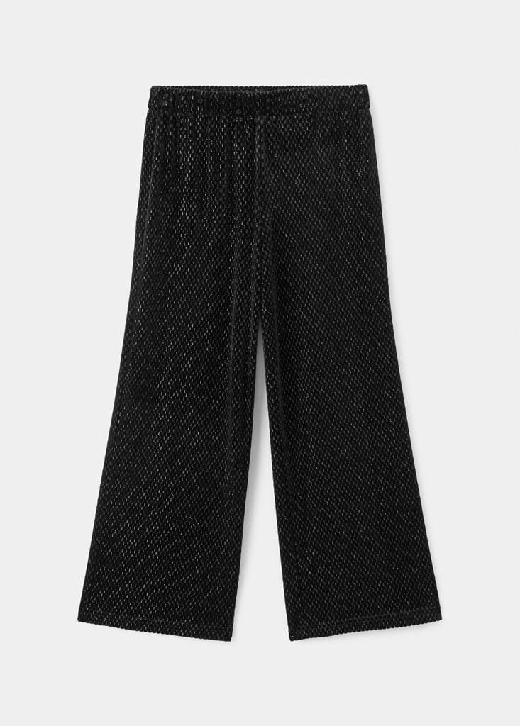 Lurex velvet trousers — Black