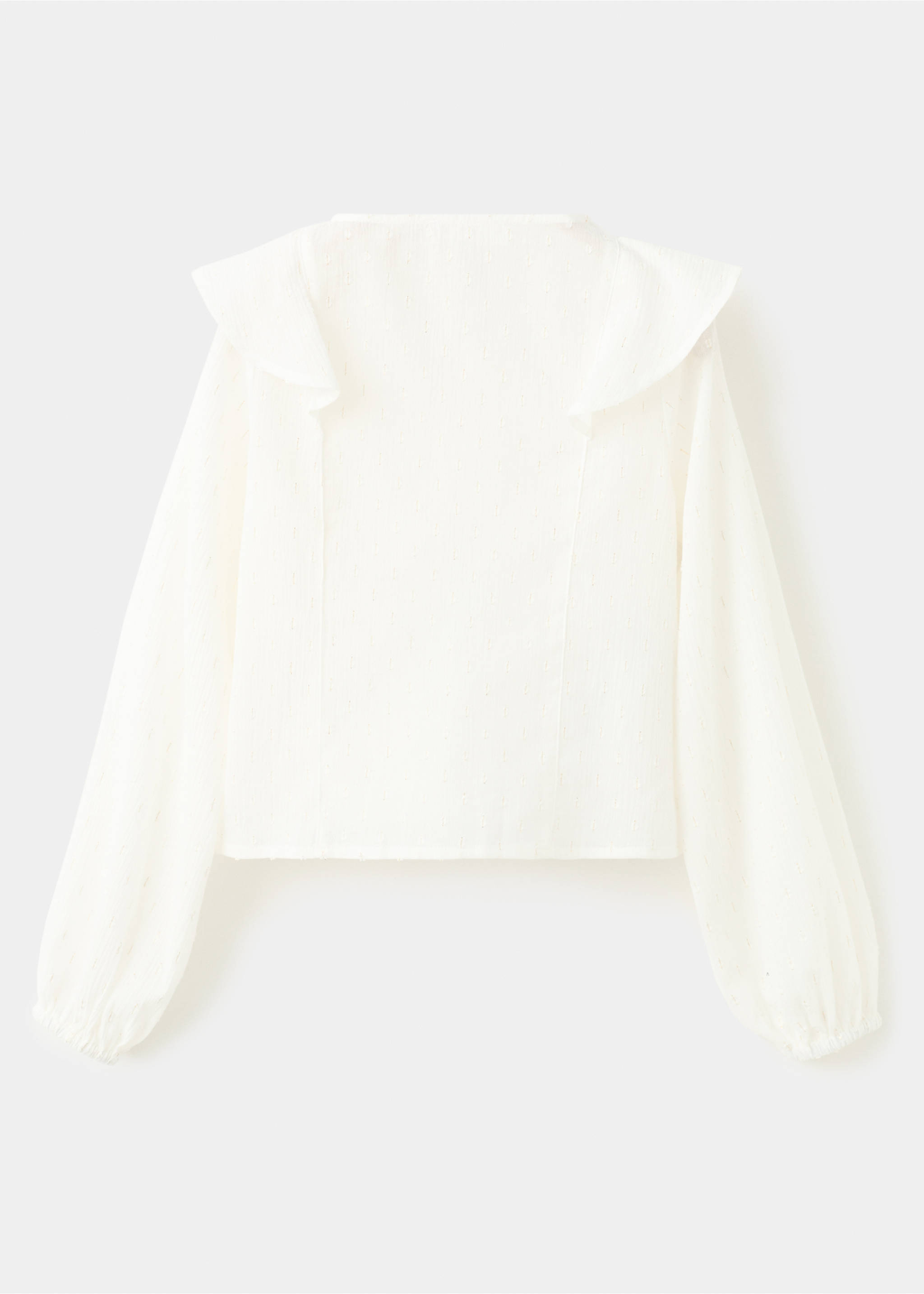 Ruffled lurex blouse - Reverse of the article, Off White. Ref: 17059098-00.