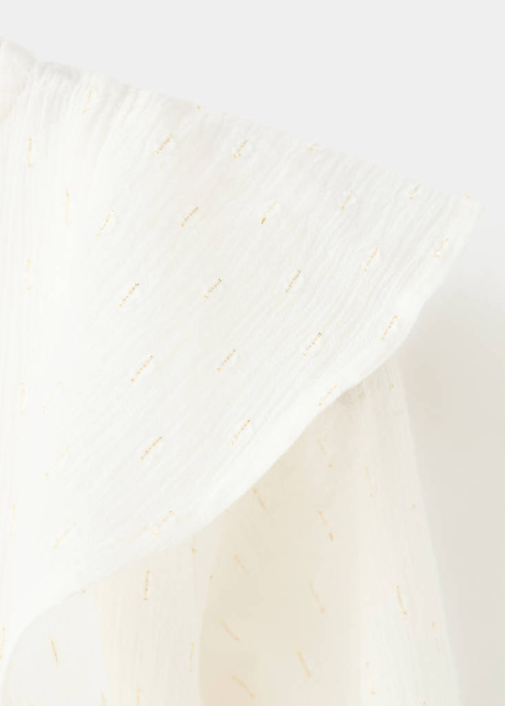 Ruffled lurex blouse — Off White