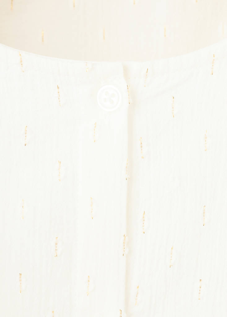 Ruffled lurex blouse — Off White