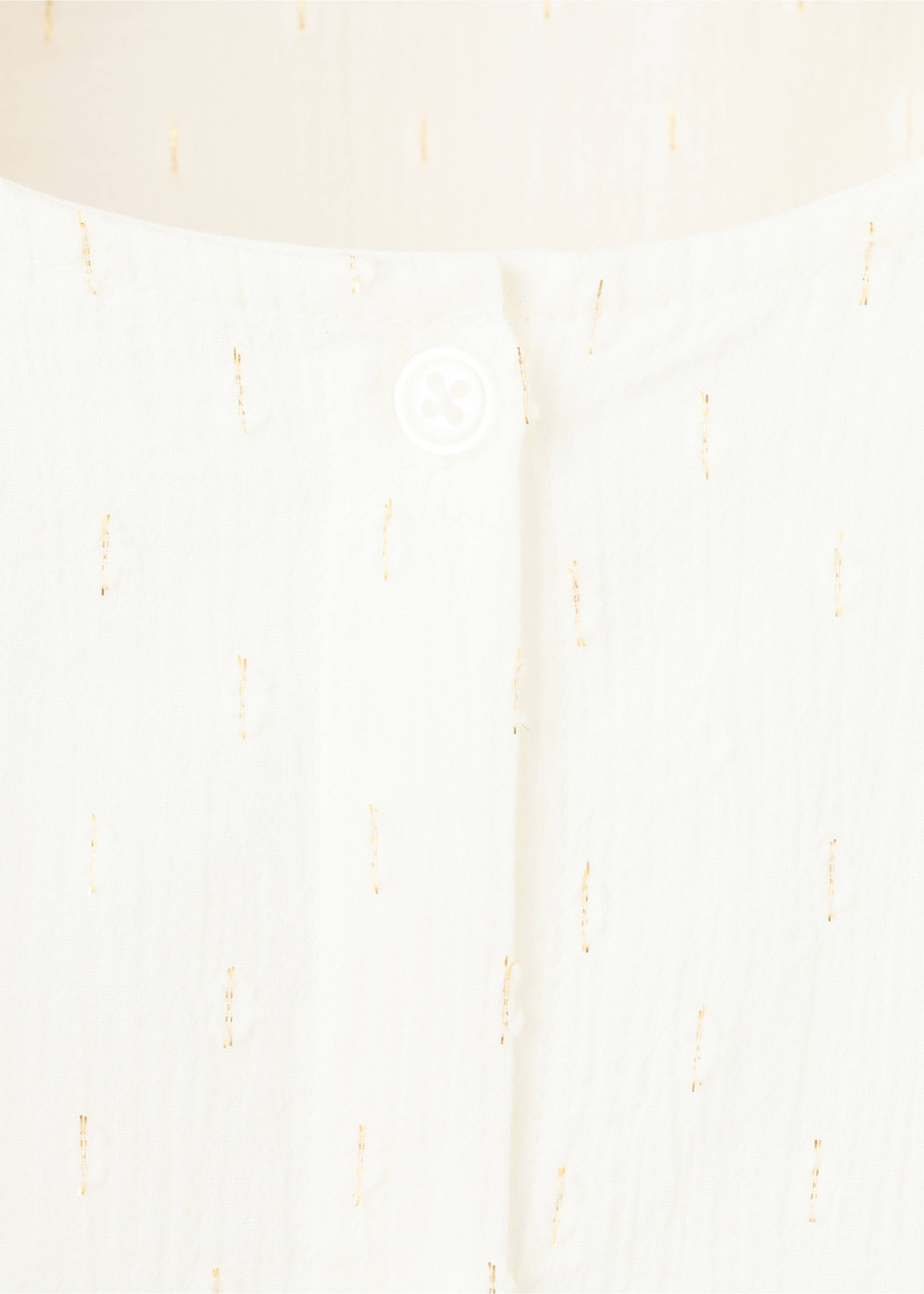 Ruffled lurex blouse - Details of the article 0, Off White. Ref: 17059098-00.