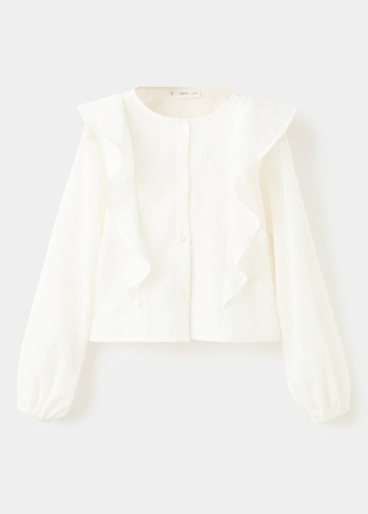 Ruffled lurex blouse — Off White