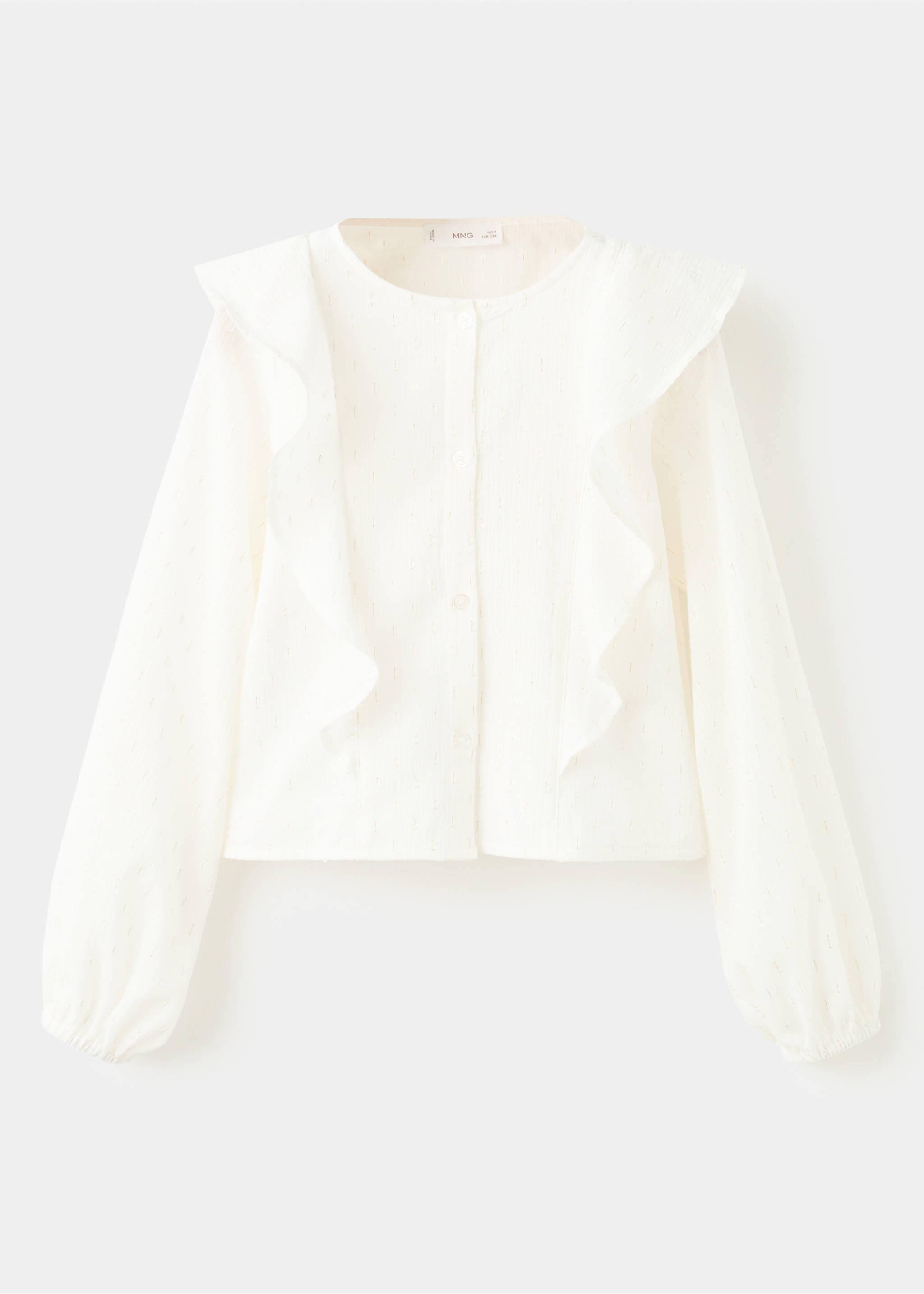 Ruffled lurex blouse - Article without model, Off White. Ref: 17059098-00.