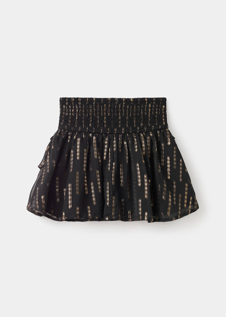 Ruffled lurex skirt — Black