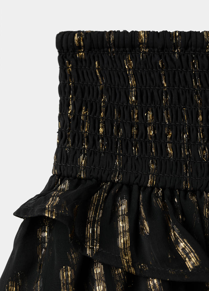 Ruffled lurex skirt — Black
