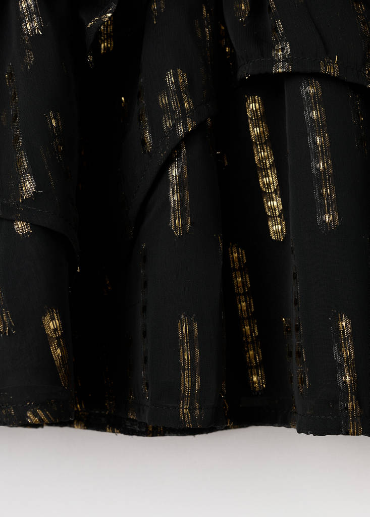 Ruffled lurex skirt — Black