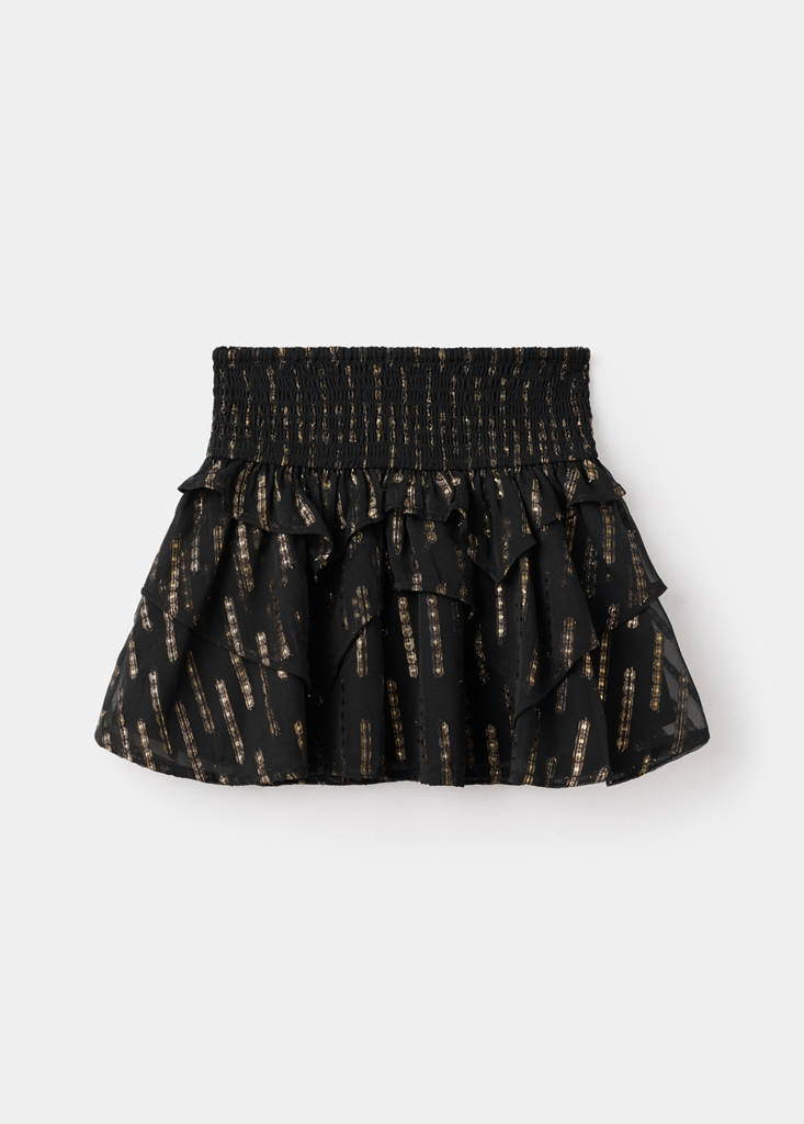 Ruffled lurex skirt — Black