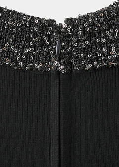 Knitted dress with sequin collar — Black 8