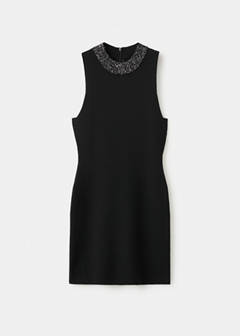 Knitted dress with sequin collar — Black 6