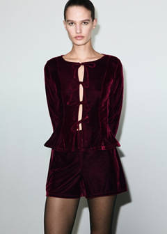 Velvet shorts — Burgundy 1