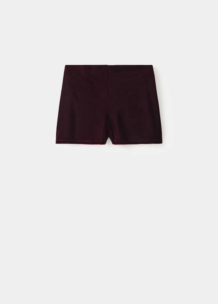 Velvet shorts — Burgundy