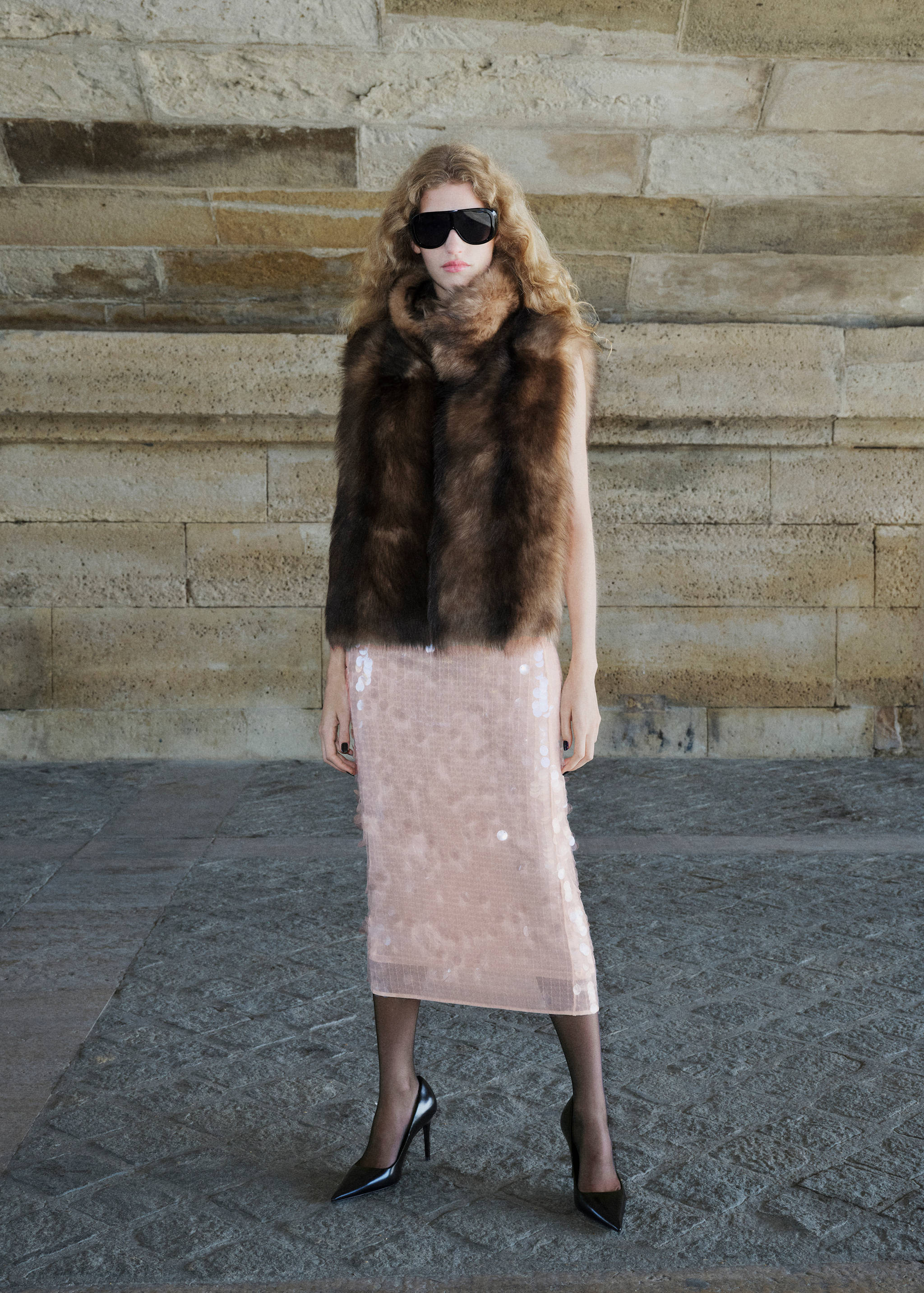 Sequin midi skirt - General plane