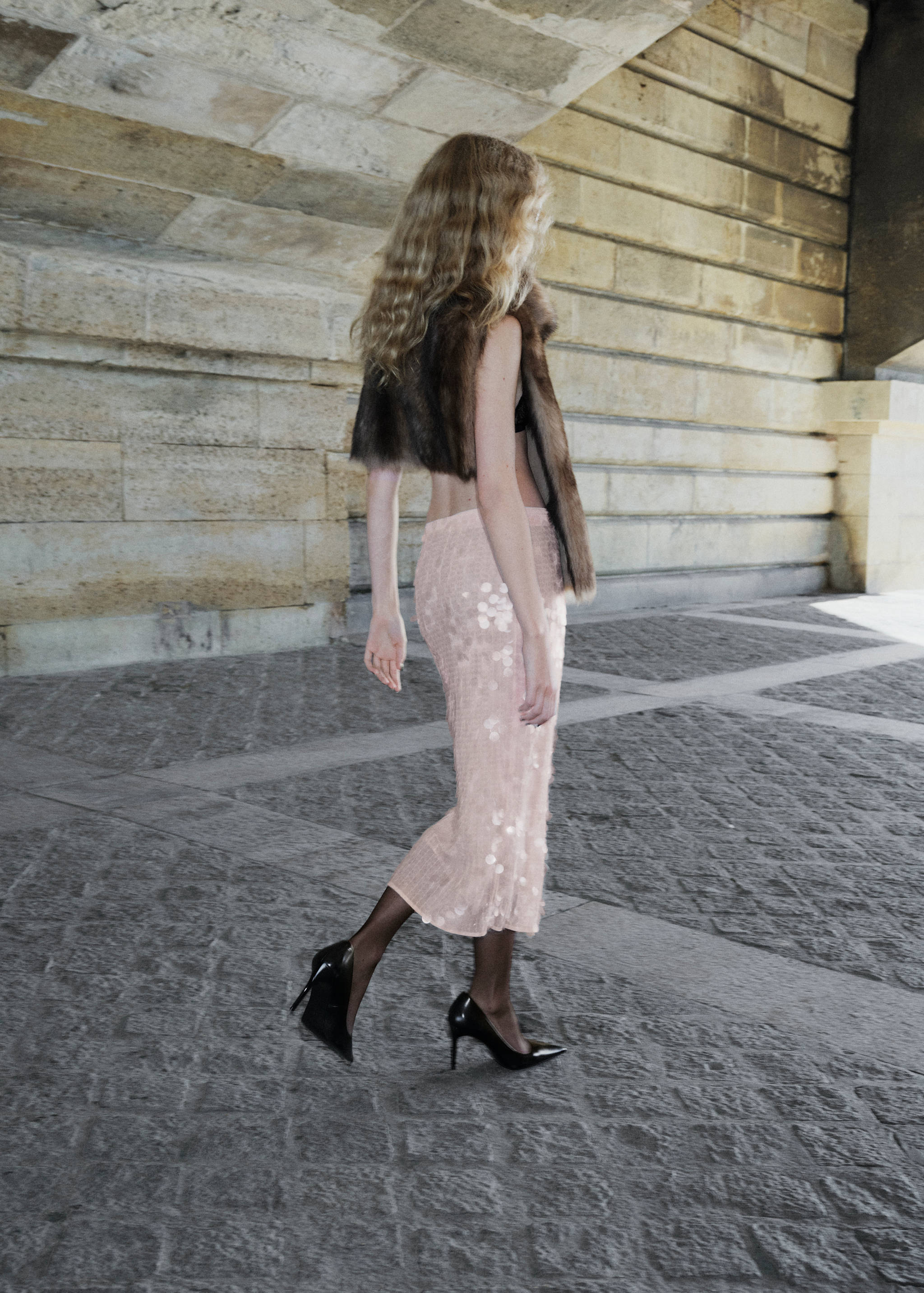 Sequin midi skirt - Reverse of the article