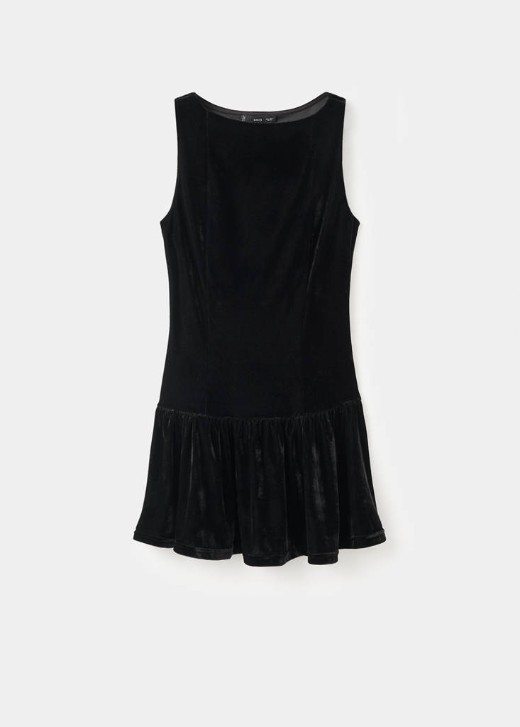 Velvet fitted dress — Black