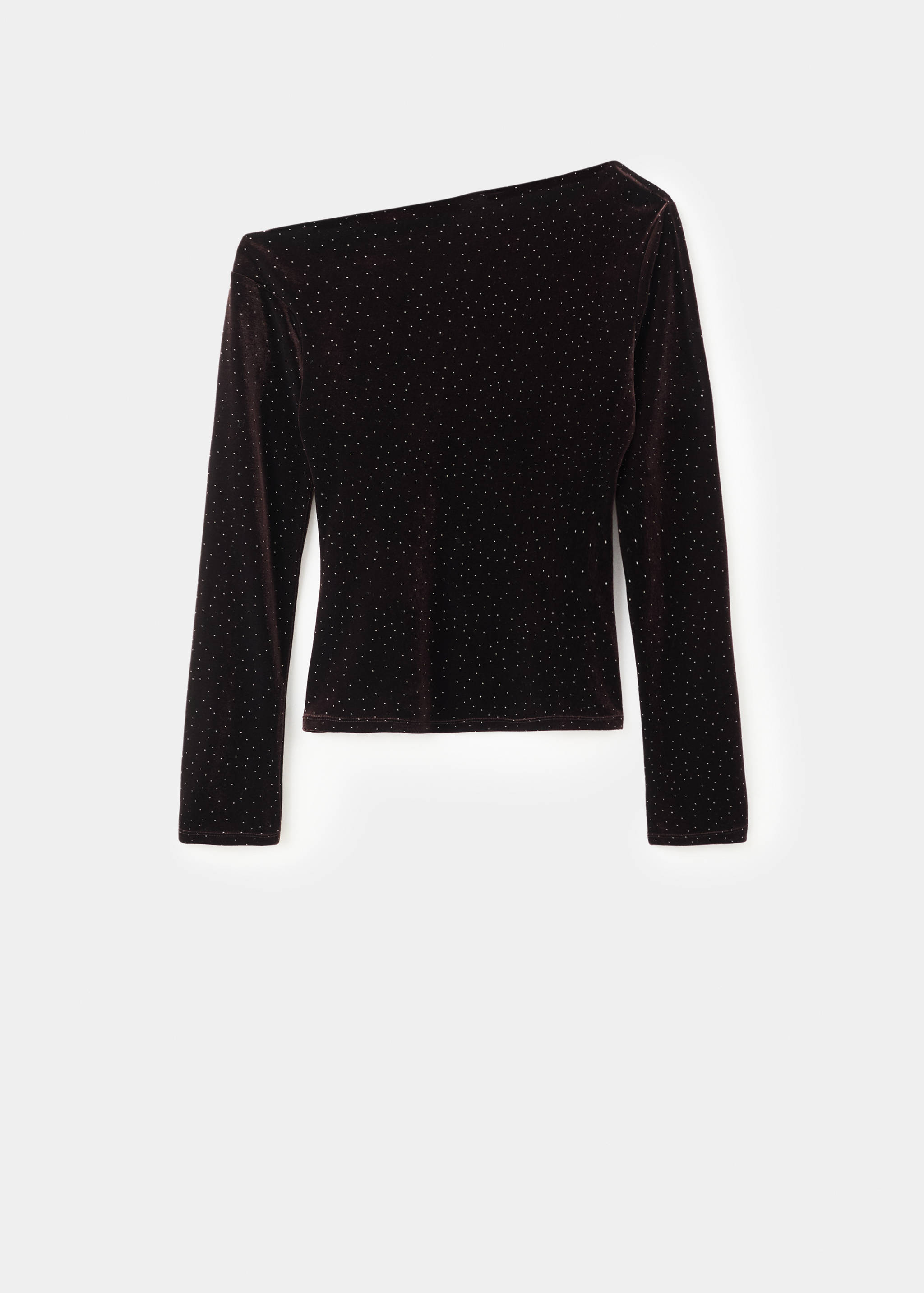 Asymmetrical velvet top with sparkles - Article without model