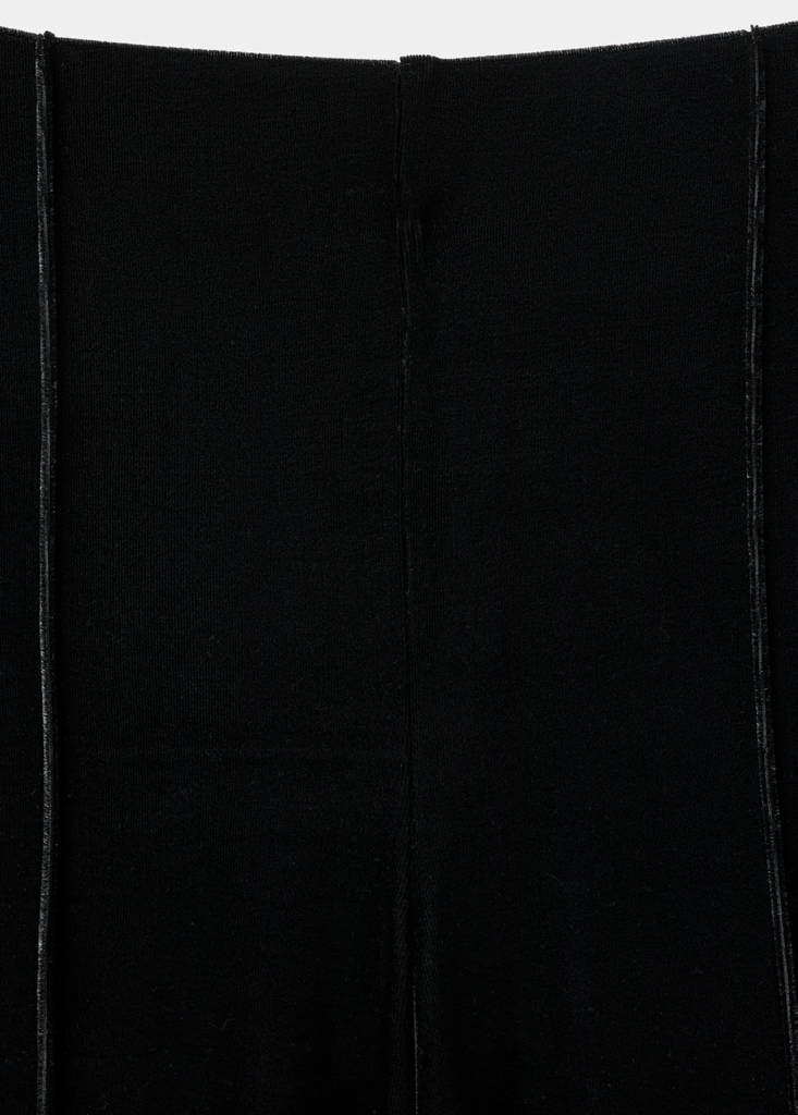 Velvet trousers with seam detail — Black