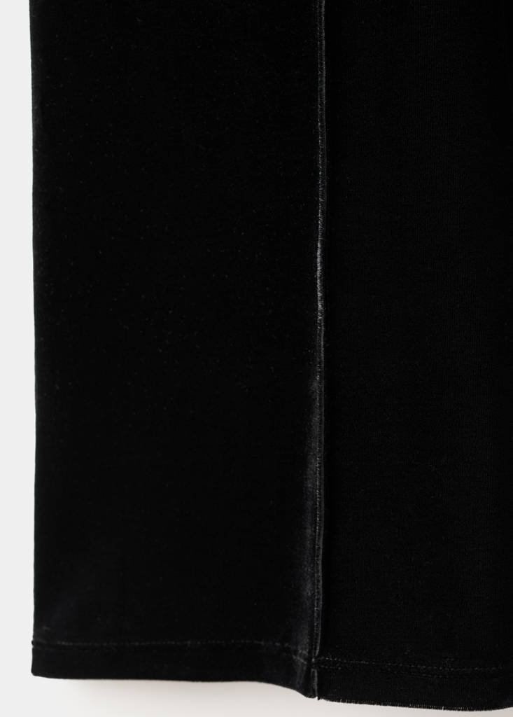 Velvet trousers with seam detail — Black
