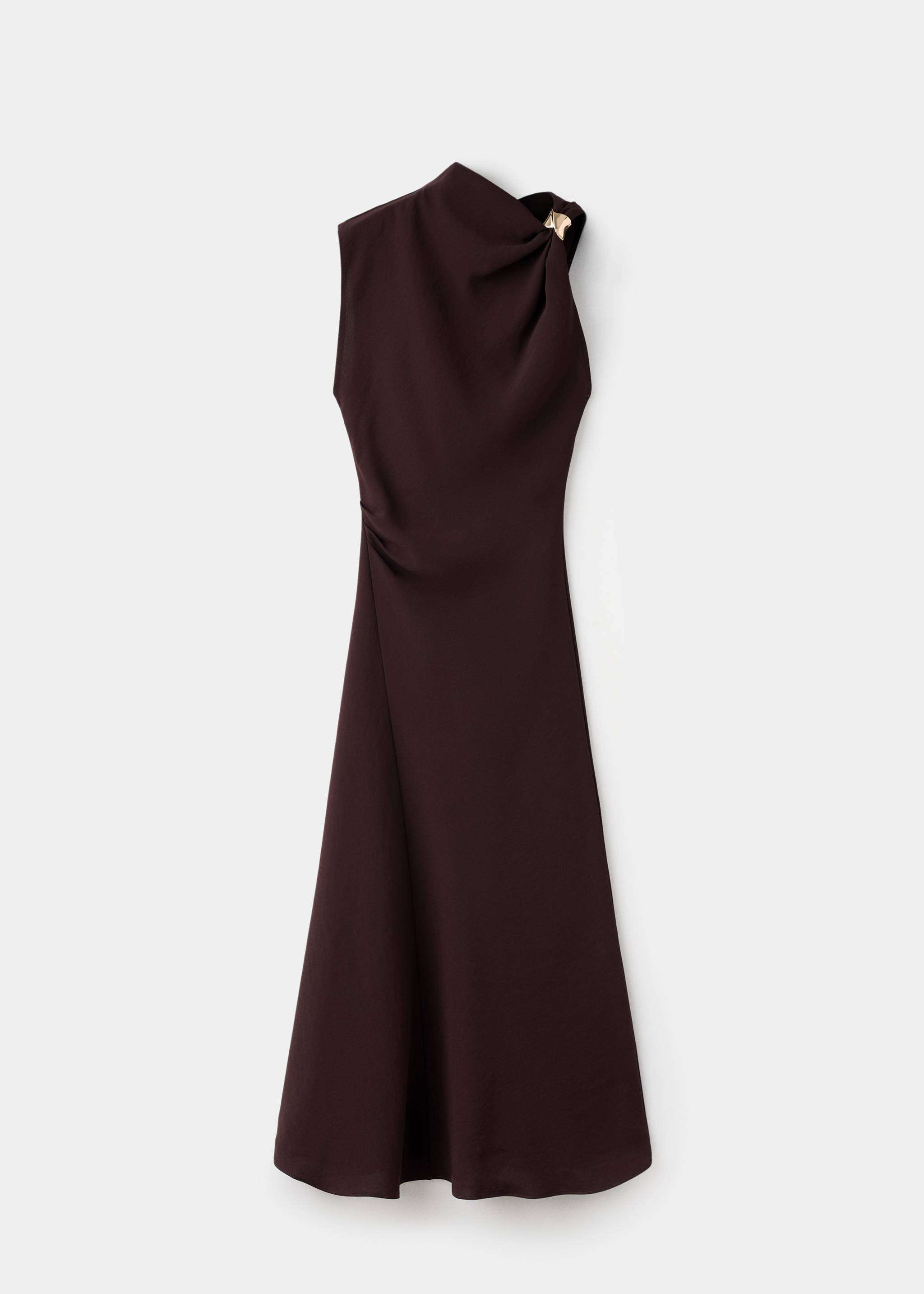 Dress with asymmetrical neck and metallic detail - Article without model