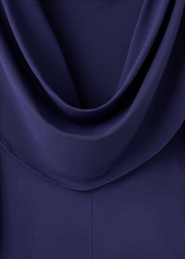 Fine-knit open-back dress — Blue