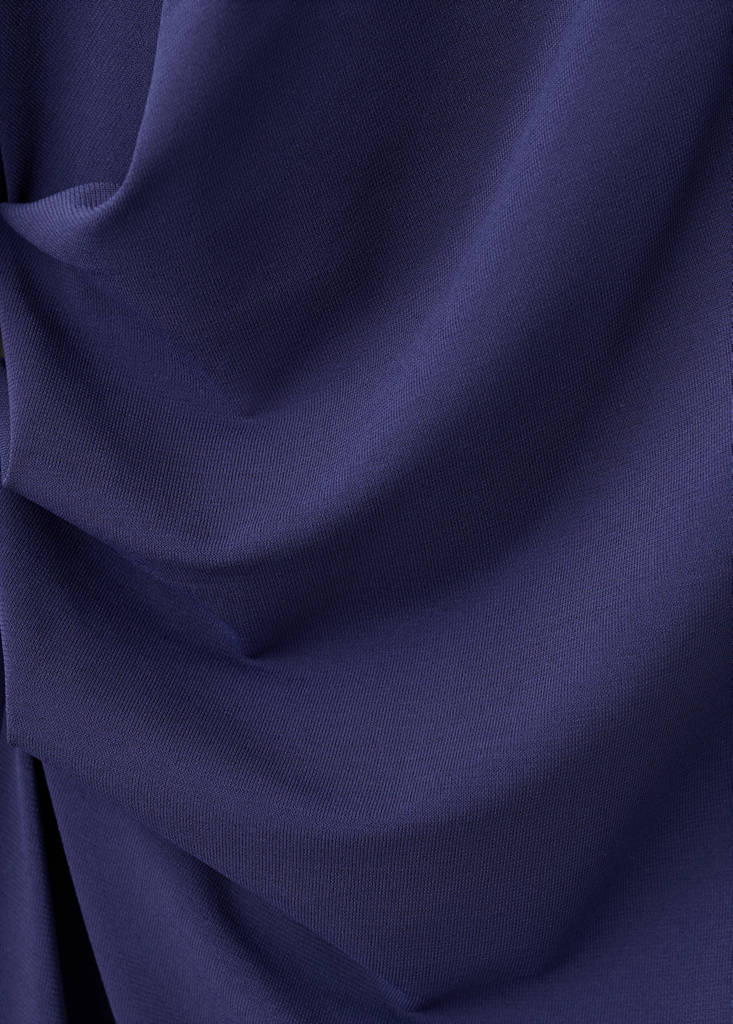 Fine-knit open-back dress — Blue