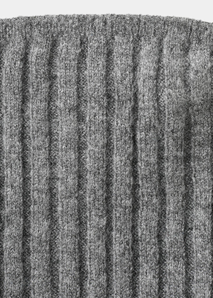 Lurex knitted strapless top — Grey