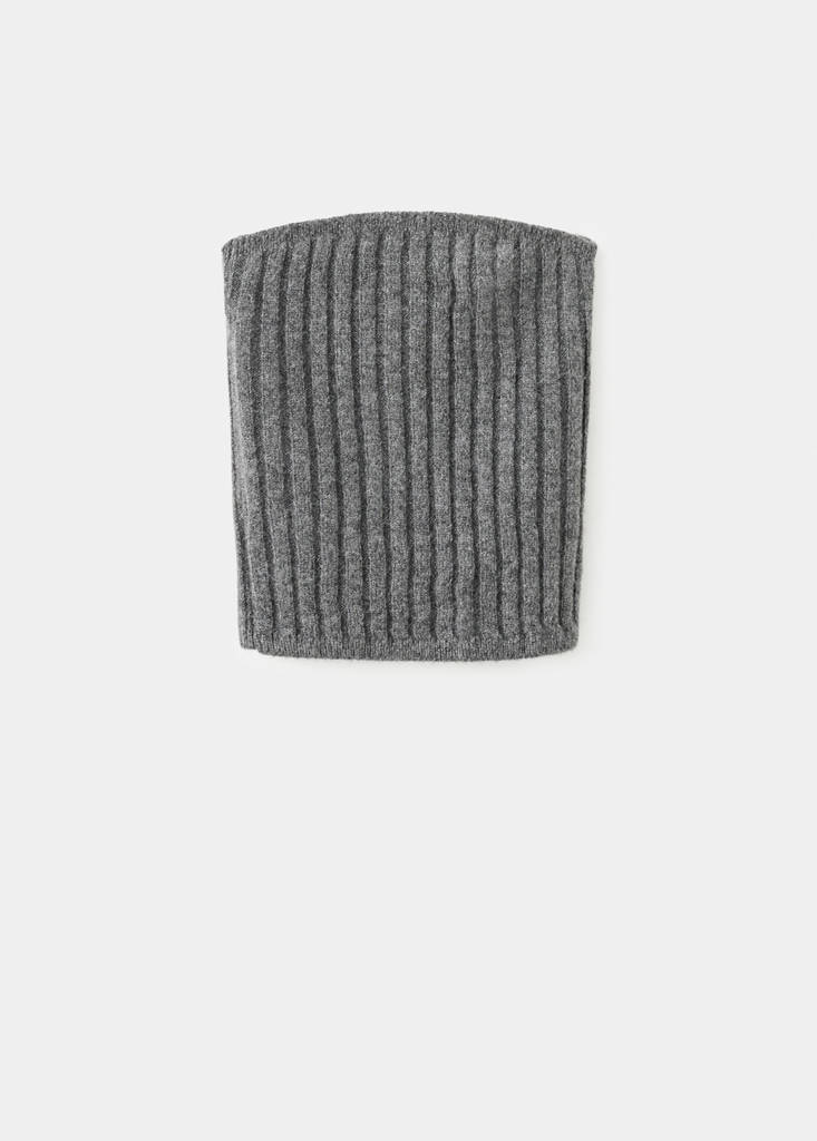 Lurex knitted strapless top — Grey